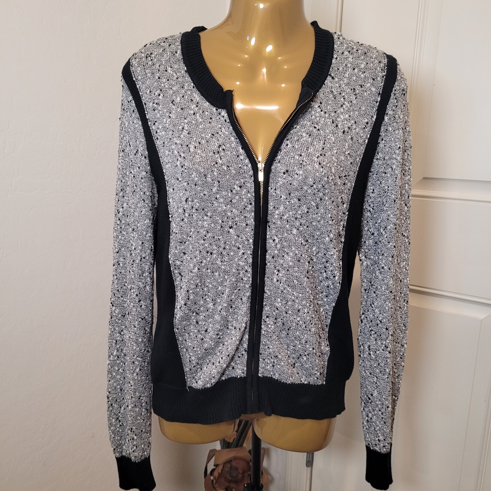Banana Republic Black and White Bomber Jacket